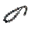 Natural Indian Agate Round & Cone Beaded Necklaces NJEW-N064-03F-2