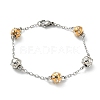 Crystal Rhinestone Round Beaded Bracelet with 304 Stainless Steel Chains for Women BJEW-E108-14P-1