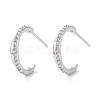 Sparkling Half Hoop Cubic Zirconia Earrings EJEW-C002-01P-RS-1