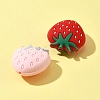 10Pcs 2 Colors Strawberry Food Grade Eco-Friendly Silicone Focal Beads SIL-FS0001-11-4