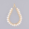Natural Cultured Freshwater Pearl Pendants PALLOY-JF00415-2