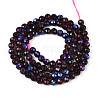 AB Color Plated Natural Garnet Beads Strands G-T144-B07-01-2