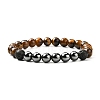 Round Natural & Synthetic Gemstone Beads Stretch Bracelet Set BJEW-JB07030-3