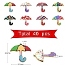 40Pcs 8 Colors Printed Alloy Enamal Pendants ENAM-CJ0002-62-2