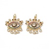 Brass Colorful Cubic Zirconia Pendants KK-E068-VA209-2-2