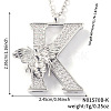 Brass Micro Pave Clear Cubic Zirconia Pendant Necklaces FS-WG7BC7F-09-1