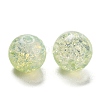 Transparent Spray Painting Crackle Glass Beads GLAA-L046-01A-01-2