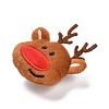 Christmas Deer Cotton & Non-Woven & Velvet Fabric Brooch JEWB-A003-13-3