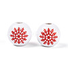 Christmas Spray Painted Schima Wood Beads WOOD-T032-35J-3