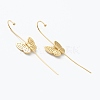 Brass Micro Pave Clear Cubic Zirconia Ear Wrap Crawler Hook Earrings EJEW-H125-03G-2