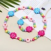Plastic & Wood Beaded Necklaces & Beaded Bracelets Sets WG31E53-23-1
