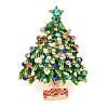 Christmas Tree Theme Zinc Alloy with Rhinestone Brooches JEWB-B018-02G-02-1