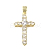 Real 18K Gold Plated Brass Micro Pave Cubic Zirconia Pendants KK-A209-07F-G-1
