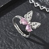 Brass & Cubic Zirconia Finger Rings CU-CBA7E55-10P-1