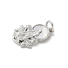 Brass Pave Natural White Shell Religion Pendants KK-S522-23P-C-2