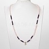 Personalized Dual-use Round Gemstone Beads 4-Layer Stretch Wrap Bracelets/Necklaces BJEW-JB01906-01-13