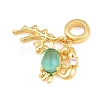 Brass Micro Pave Cubic Zirconia European Dangle Charms KK-CBAEBFB-17G-2