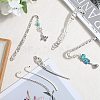 12Pcs 6 Style Tibetan Style Alloy Bookmarks Findings with Hole FIND-SC0006-56-4