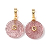 Natural Strawberry Quartz Pendants G-P628-03G-09-1
