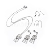 304 Stainless Steel Dangle Earrings & Pendant Necklaces Jewelry Sets SJEW-JS01049-1