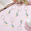 20Pcs Turtle with Starfish Synthetic Turquoise Pendant Keychains KEYC-CP0001-47B-7