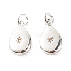 Brass Micro Pave Clear Cubic Zirconia Pendants X-ZIRC-P094-10P-RS-1