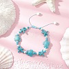 Starfish & Turtle Synthetic Turquoise Beads Braided Bead Bracelets for Women BJEW-JB12130-02-1