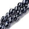 Handmade Blue and White Porcelain Beads Strands PORC-I027-03F-1