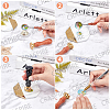 Brass Wax Seal Stamp with Handle AJEW-WH0184-0878-6