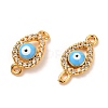 Brass Micro Pave Cubic Zirconia Links Connectors KK-G399-18-1