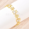 Bear Brass Micro Pave Cubic Zirconia Link Chain Bracelets for Women BJEW-K248-05G-5
