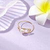 Round Natural Cultured Freshwater Pearl Finger Rings RJEW-JR00746-2