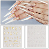 HOBBIESAY 10 Sheets 10 Style Gold Stamping Wave French French Tips Nail Stickers MRMJ-HY0002-33-4