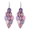 430 Stainless Steel Leaf Dangle Earrings EJEW-A137-08P-01-3