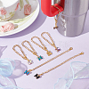Butterfly Brass Glass Cup Charms HJEW-UN00017-2