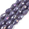 Opaque Solid Color Electroplate Glass Beads Strands EGLA-N013-P6mm-B09-1