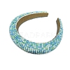 Fashiona Glass Seed Beads Hair Bands PW-WGC41EC-03-1