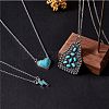 Synthetic Turquoise Necklace Vintage Choker Necklace Lighting Pendant Necklaces Fashion Boho Heart Jewelry Gifts for Women Birthday Christmas JN1097A-3