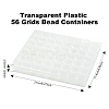 1Pc Transparent Plastic 56 Grids Bead Containers CON-YW0001-86-3