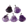 Natural Amethyst Pendants G-T138-208H-1