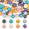 ARRICRAFT 64Pcs 8 Colors Plating Acrylic Beads KY-AR0001-17-1