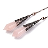 Natural Rose Quartz Pointed Dowsing Pendulum Big Pendants G-H285-06R-A22-2