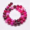 Natural Striped Agate/Banded Agate Bead Strands G-G962-12mm-01-2
