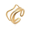 304 Stainless Steel Multilayer Open Cuff Rings for Women RJEW-Z077-01G-01-4
