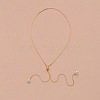 Alloy Snake Chain Slider Lariat Necklaces with Plastic Imitation Pearl Round Beads WG87CD3-01-2