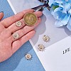 6 Pieces Flower Clear Cubic Zirconia Charm Pendant Brass Flower Charm Long-Lasting Plated Pendant for Jewelry Necklace Bracelet Earring Making Crafts JX405A-2