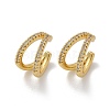 Clear Cubic Zirconia Double Line Cuff Earrings EJEW-R150-14G-4