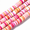 Handmade Polymer Clay Beads Strands CLAY-R089-8mm-143-1