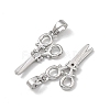 Brass Micro Pave Clear Cubic Zirconia Pendants CU-L277-08P-2