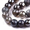 Electroplate Natural Agate Beads Strands G-T131-55-25-3